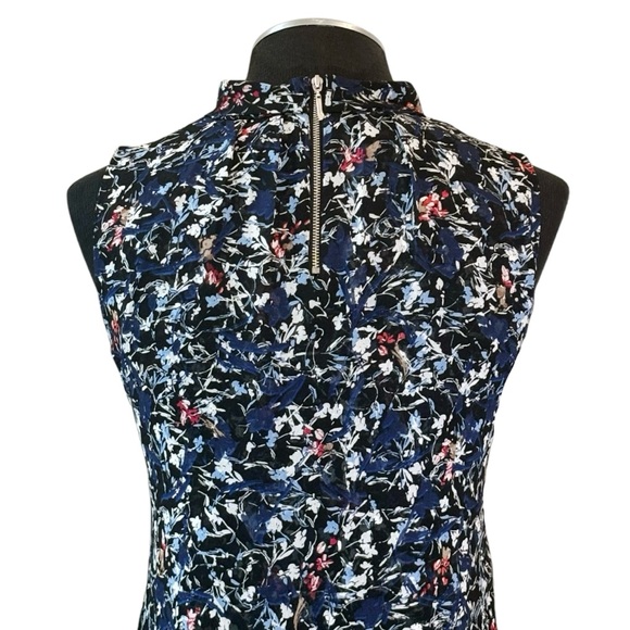 White House Black Market - Sleeveless Floral Choker Zip Back Blouse – Size 6 - Picture 7 of 10